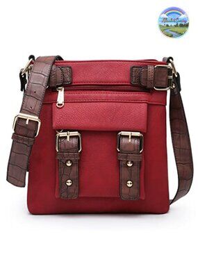Lightweight Vegan Leather Crossbody Messenger Shoulder Travel Purse